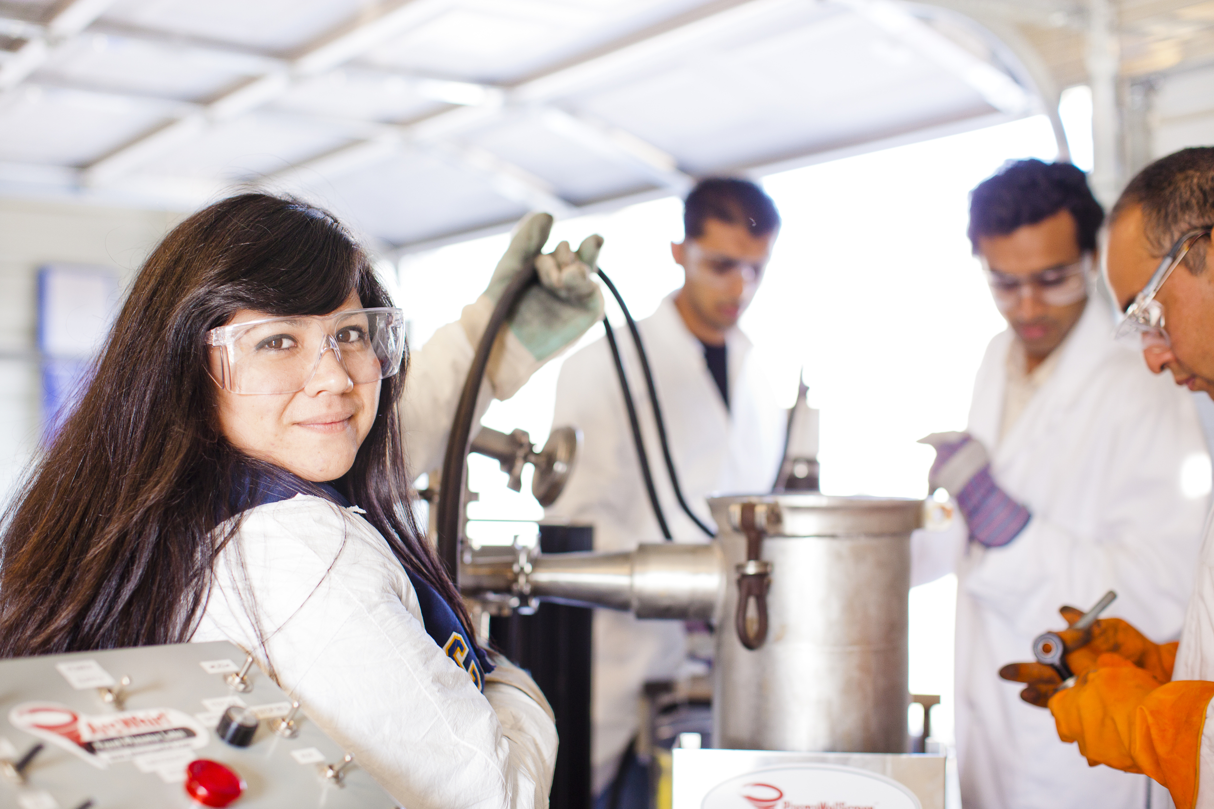 UC Merced student in lab